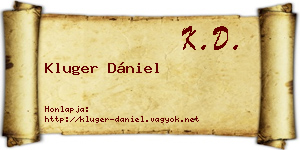 Kluger Dániel névjegykártya